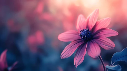 Pink Daisy Blooms Beautifully in Soft, Dreamy Light