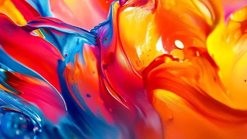 Neon liquid pigments collide in dynamic abstract motion