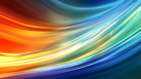 Flowing color ribbons sweep across a vibrant digital sky