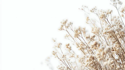 Dried Baby's Breath Flowers in Soft Focus.