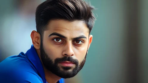 Hyper-detailed male portrait with shallow depth of field lighting