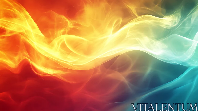 Flowing Energy Wave: Dynamic Red to Cyan Gradient.