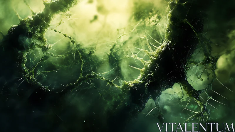 Bioluminescent mycelial web forms atmospheric macro network