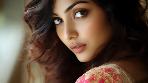 Soft-focus digital portrait captures luminous reflective gaze