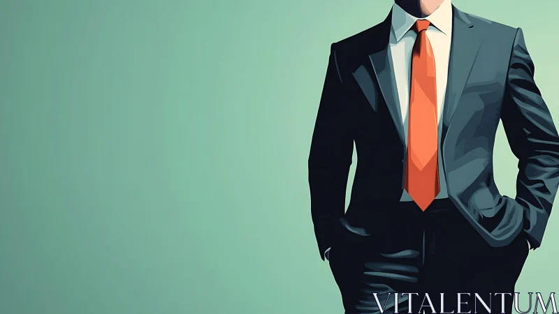 Digital Portrait of Business Professional in Modern Minimalist Style.