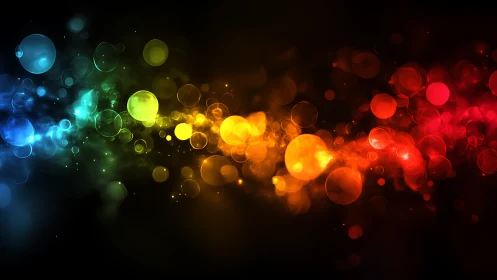 Chromatic bubbles race like galaxies across liquid night