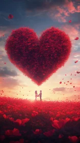 Crimson Heart Blooms: Love Takes Flight