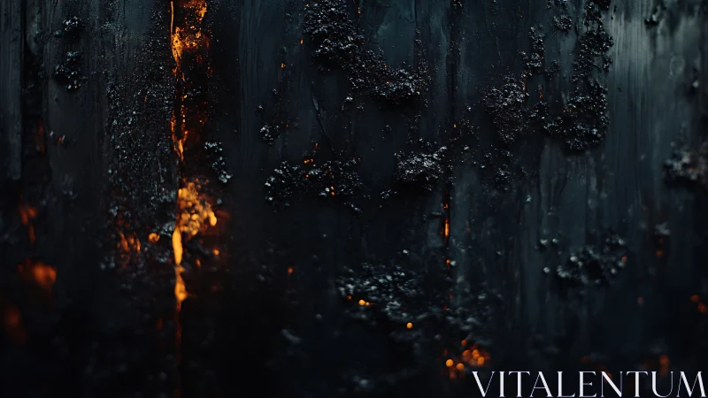 Dark Forest Engulfed in Glowing Embers and Fire.