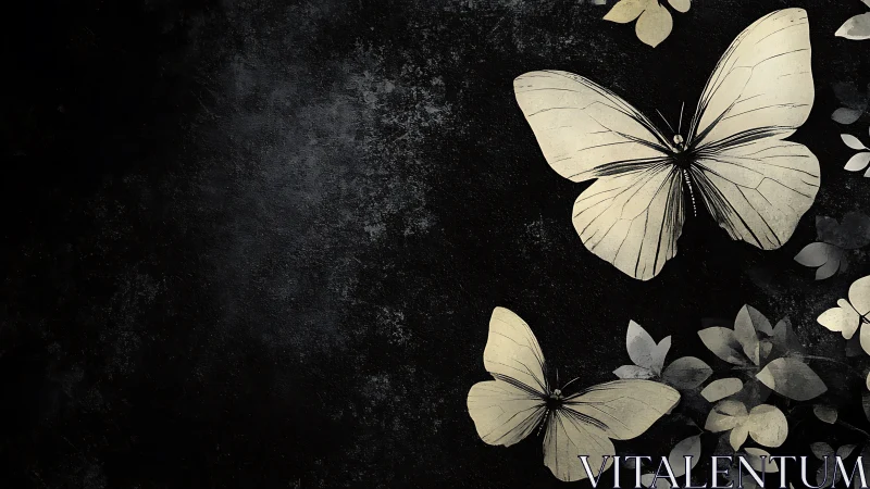 Moonlit Paper Butterflies Drift Through Charcoal Night.