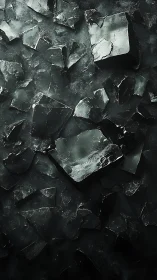 Dark fractured stone surface with angular broken slabs.