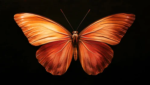 Specular macro study of copper-toned butterfly wing symmetry.