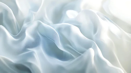 Soft flowing white silk fabric in dreamy abstract style.