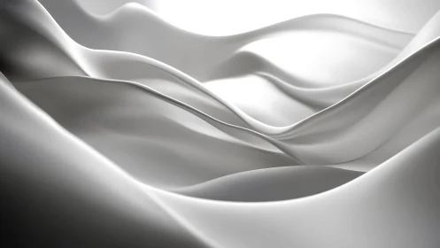 Soft metallic waves flow in a serene abstract landscape