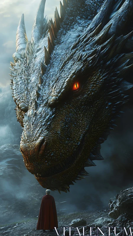 Colossal dragon head rendered with hyper-detailed scale topology