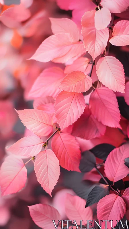 Pink-toned foliage with soft focus on overlapping leaves.