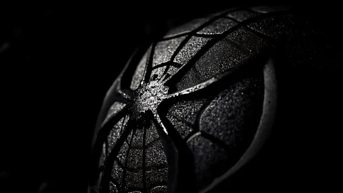Gleaming spider emblem emerging from the surrounding dark.