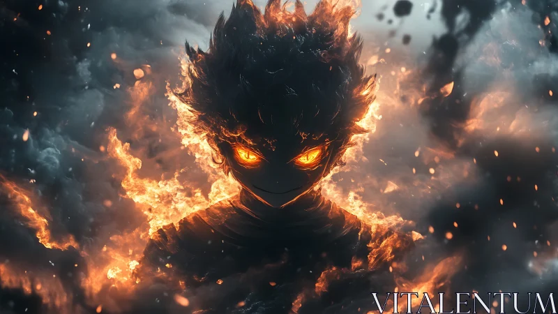 Flame-eyed trickster quietly forges a body from molten dusk