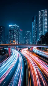 Neon rivers of traffic carve through a sleepless glass city.