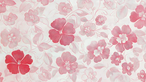 Blushing botanical wallpaper where pastel petals quietly sing.
