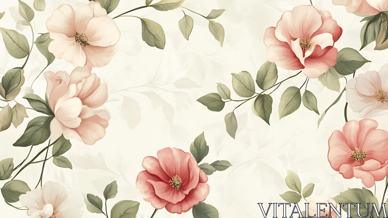 Soft Garden Blooms: Delicate Pink Flowers in Peaceful Harmony.