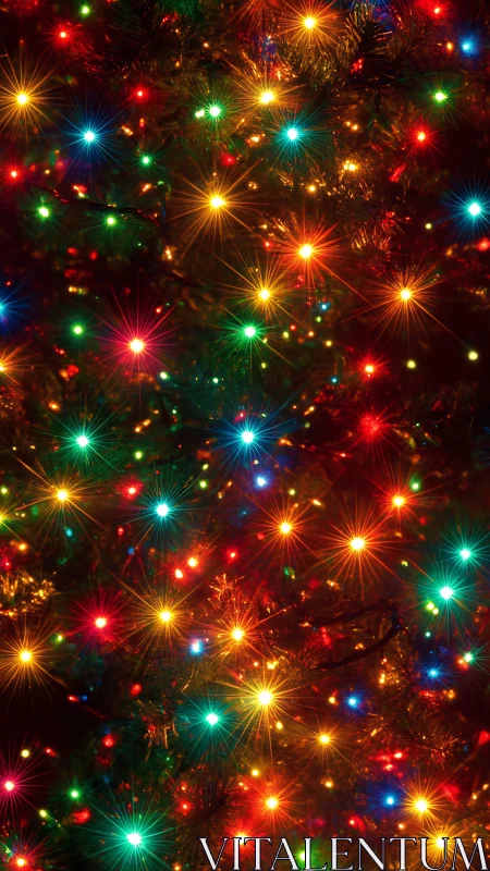 Twinkling holiday tree lights in a cozy night sparkle.