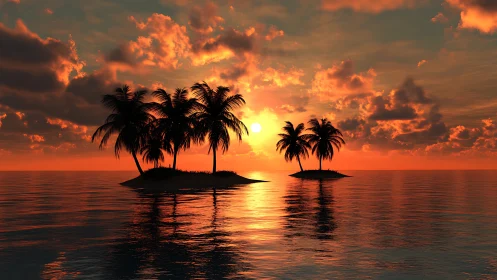 Sunset Islands: Palm-Fringed Dreams in Golden Waters.