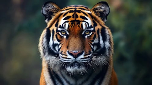 Amber-eyed jungle monarch staring down the quiet world.