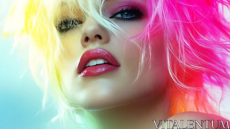 Radiant neon portrait glows with bold color and attitude