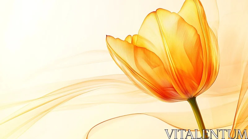 Golden Tulip with Orange Gradient Petals.