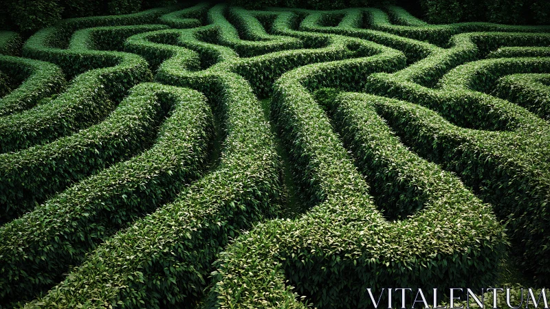 Extensive hedge labyrinth with dense curving green pathways.