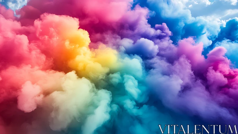 Vibrant multicolor cloudscape with luminous gradient mist.