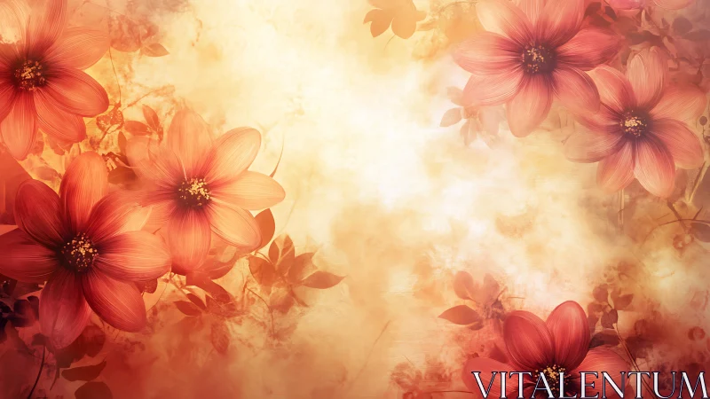 Warm Floral Dreams in Peachy Hues.