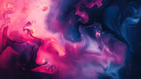 Nebula tides swirl in electric pink and midnight indigo haze.