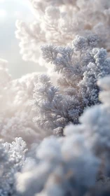 Frosted crystalline flora macro in soft atmospheric backlight.