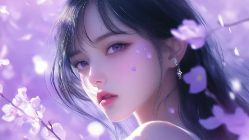 Soft violet daydream with a gentle blossom gaze.
