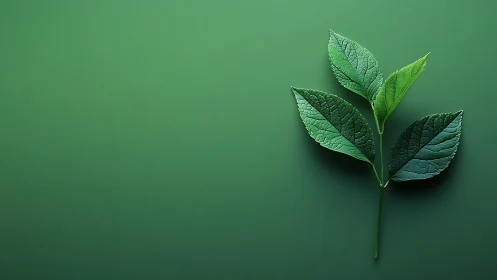 High-resolution green leaf cluster with detailed vein topology