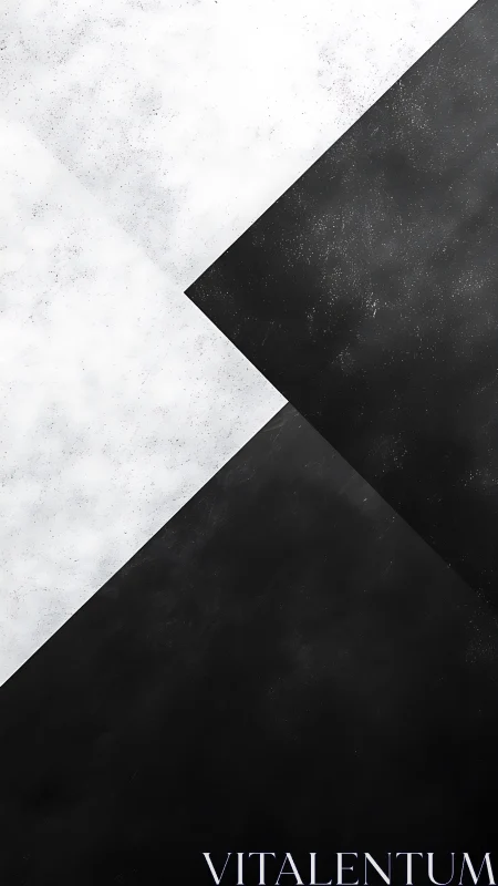 Monochrome diagonal planes with textured black and white surfaces.