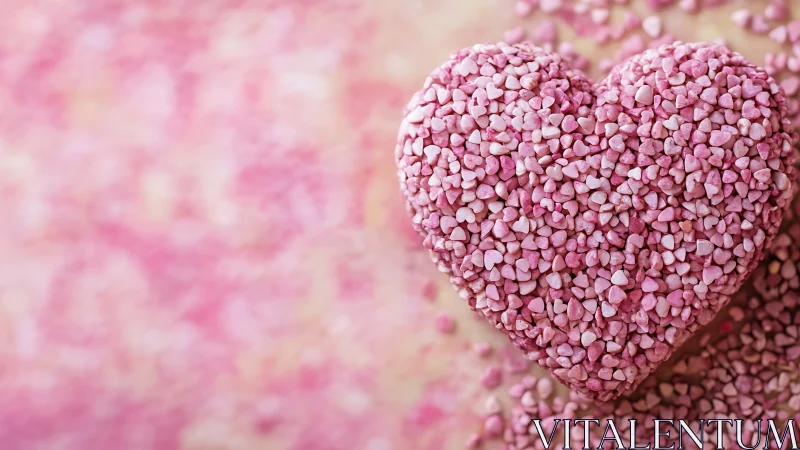Candied Affection: Pearl-Dusted Heart Crafted from Crystalline Sweetness