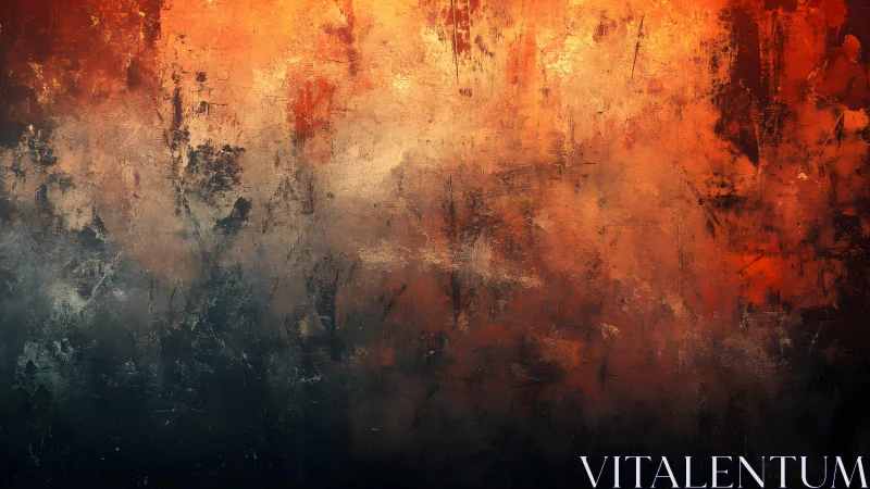 Fiery Abstract Texture with Bold Brush Strokes and Warm Hues.