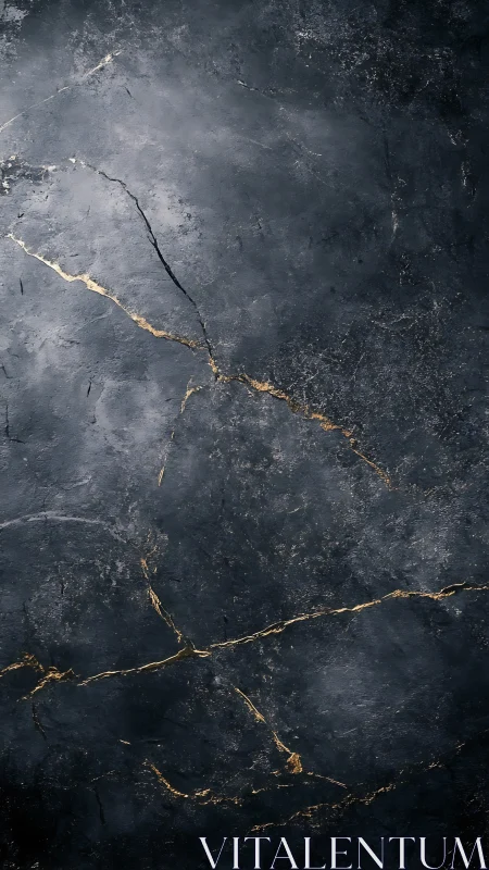 Dark cracked stone texture with subtle gold vein lines.