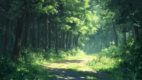 Emerald Cathedral Where Sunlight Dances Through Ancient Sentinels