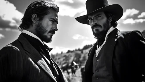 Steel-eyed gunslingers trade shadows beneath western skies.