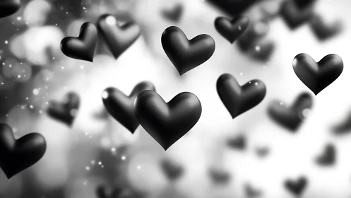 Black hearts cascade through misty dreams.