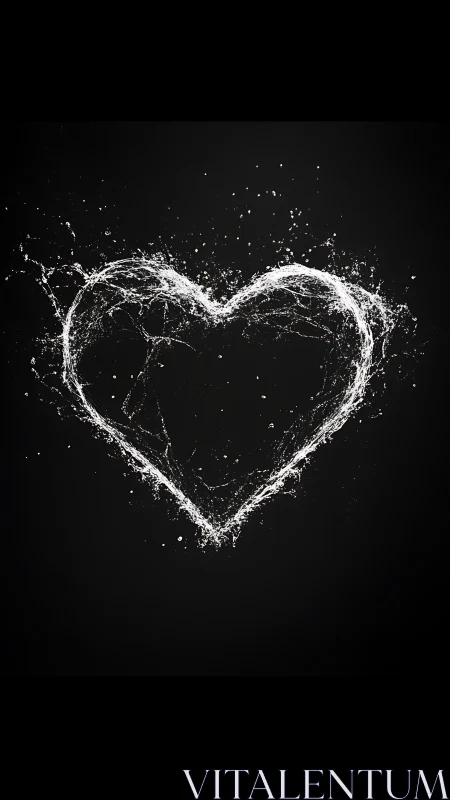 Luminous Heart Shape Glowing Softly in Darkness