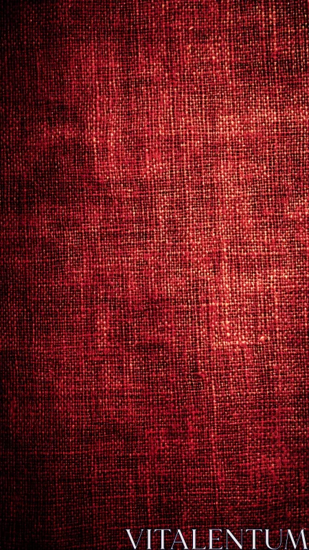 Red woven textile surface shows dramatic directional lighting