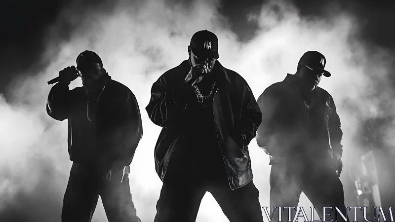 Three powerful hip hop performers command the smoky stage