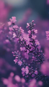Delicate Purple Flowers Bloom in Soft, Dreamy Light