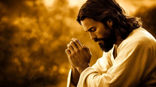 Quiet devotion glows in a warm, golden moment of prayer