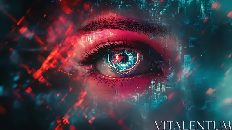 Cyber dreamer’s gaze into a glowing electric cityscape.