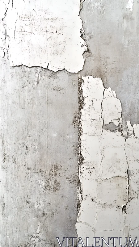 Weathered concrete wall with peeling white surface layer.